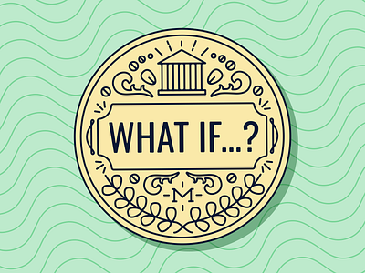 What If Badge badge bank blog finance illustration