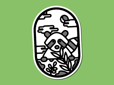 Trash Panda badge charm icon illustration logo raccoon