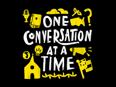 One Conversation at a Time album church illustration justice lettering podcast podcast art typography