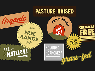 Food Labels badge branding food icons label typography