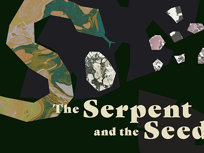 The Serpent and the Seed collage marble paper snake