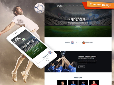 Soccer Club Premium Moto CMS 3 Template design for website mobile website design responsive website design web design website design website template