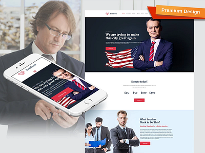 Political Candidate Premium Moto CMS 3 Template