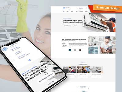 HVAC Premium Template design for website mobile website design web design website design website template