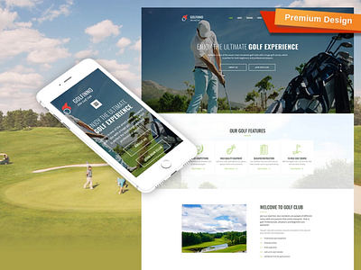 Golf Club Premium Moto CMS 3 Template design for website mobile website design web design website design website template