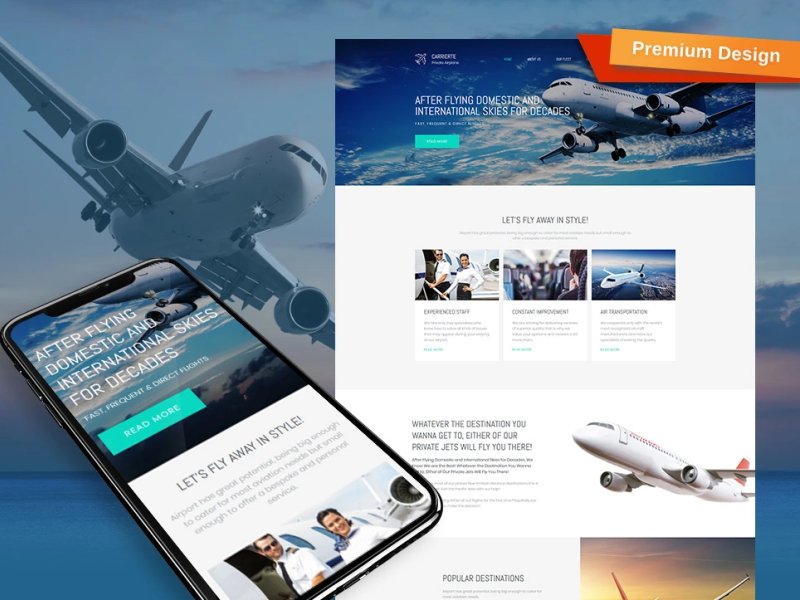 Private Airline Premium Template by MotoCMS on Dribbble