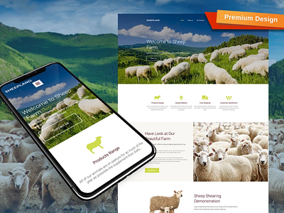 Sheep Farm Website Template design for website mobile website design web design website design website template