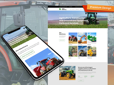 Tractor Website Template for Agricultural Machinery Manufacturer agricultural website design for website responsive website design tractor website web design website design website template