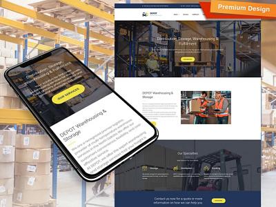 Warehouse Website Template for Logistic Companies design for website logistic companie mobile website design responsive website design warehouse website web design website design website template