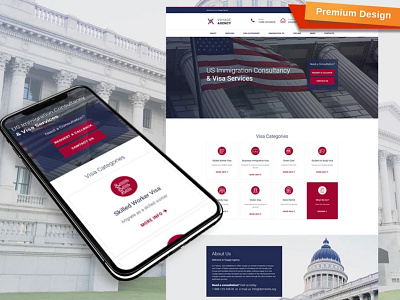 Immigration Consulting Website Template design for website immigration consulting mobile website design responsive website design visa services web design website design website template