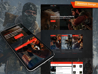Gaming Web Template for Action Games action games design for website gaming web template gaming website mobile website design responsive website design template for gaming website web design website design website template