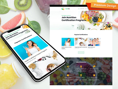 Nutrition Website Template for Wellness Certification Programs