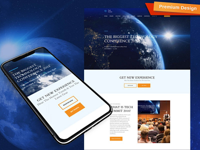 Conference Website Template for Technology Summit conference website design for website mobile website design responsive website design technology summit technology website web design website design website template