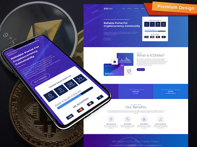 ICO Website Template for Cryptocurrency Websites cryptocurrency cryptocurrency website design for website ico mobile website design responsive website design web design website design website template