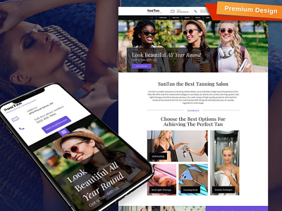 Tanning Salon Website Template for Solarium Studio design for website mobile website design responsive website design solarium studio tanning salon web design website design website template