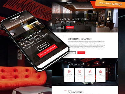 Stretch Ceiling Website Template for Home Interior Services design for website home interior services interior services mobile website design responsive website design stretch ceiling website web design website design website template