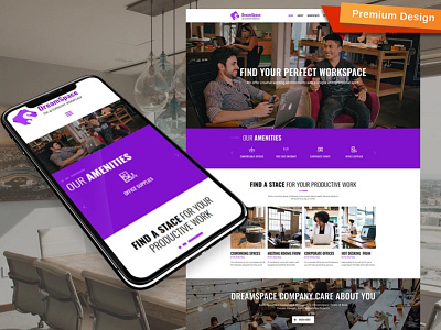 Coworking Website Template for Shared Workspace Site