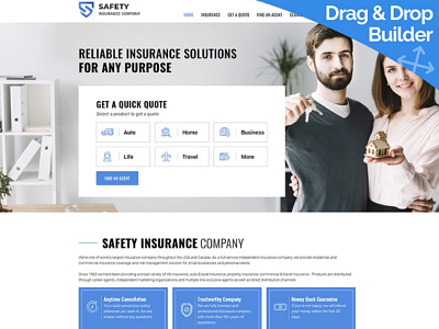 Insurance Website Template for Business Agency business agency design for website insurance website mobile website design responsive website design web design website design website template