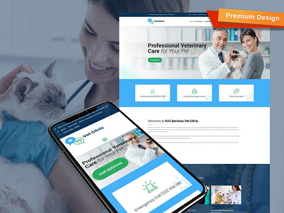 Veterinary Website Design Template for Animal Hospital