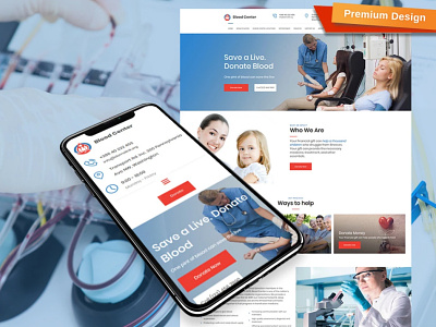 Blood Donation Website Template for Blood Bank blood bank blood donation design for website mobile website design responsive website design web design website design website template