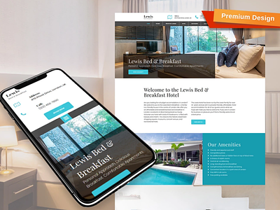 Bed and Breakfast Website Template for Hostel bed and breakfast design for website hostel mobile website design responsive website design web design website design website template