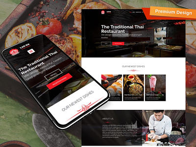 Thai Restaurant Website Template design for website mobile website design responsive website design web design website design website template