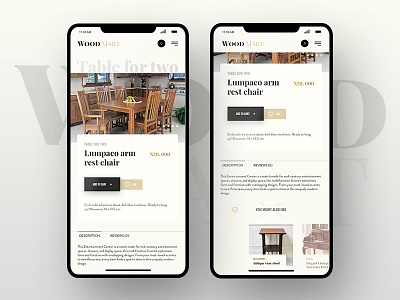 Wood Mart - Responsive product page app concept design dribble ecommerce responsive theme ui ux website