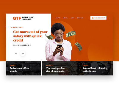 Global Trust Financials app banking concept homepage interaction ui ux ux design web ui website website development
