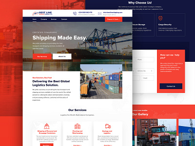 Bestline Shipping Website about us homepage services page shipping shipping company shipping container sticky nav ui ux website development wordpress development