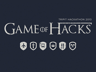 Game of Hacks tshirt blue game of thrones hackathon tripit tshirt