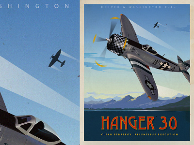 Hanger 30 plane poster vintage