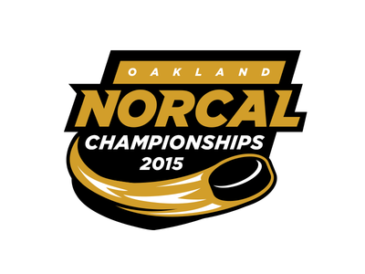 Norcal Championships 2015 black championship hockey logo puck shield tournament yellow