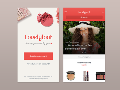 Lovely Loot app beauty coral home ios makeup products red splash
