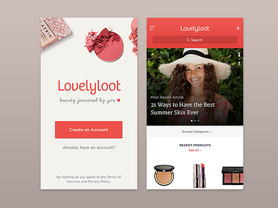 Lovely Loot app beauty coral home ios makeup products red splash