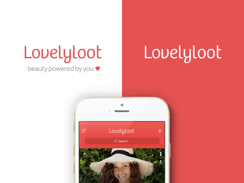 Lovelyloot Logo brand ui lovely heart red coral logo app beauty