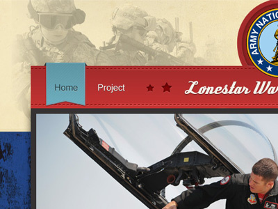 Lonestar Warfighter military ribbon web design