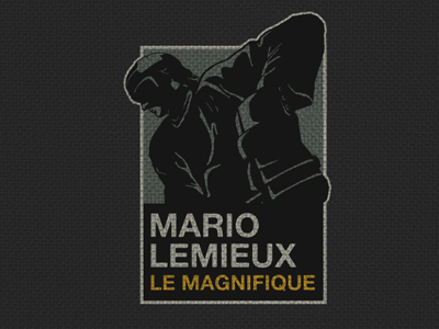 Mario Logo blue gold gray hockey illustration logo mario lemieux square