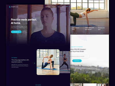 Pivot Yoga homepage design landing page purple teacher teal ui ux design website website design yoga