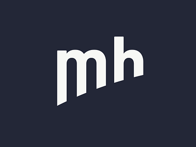 mh Lettermark branding design flat logo minimal typography