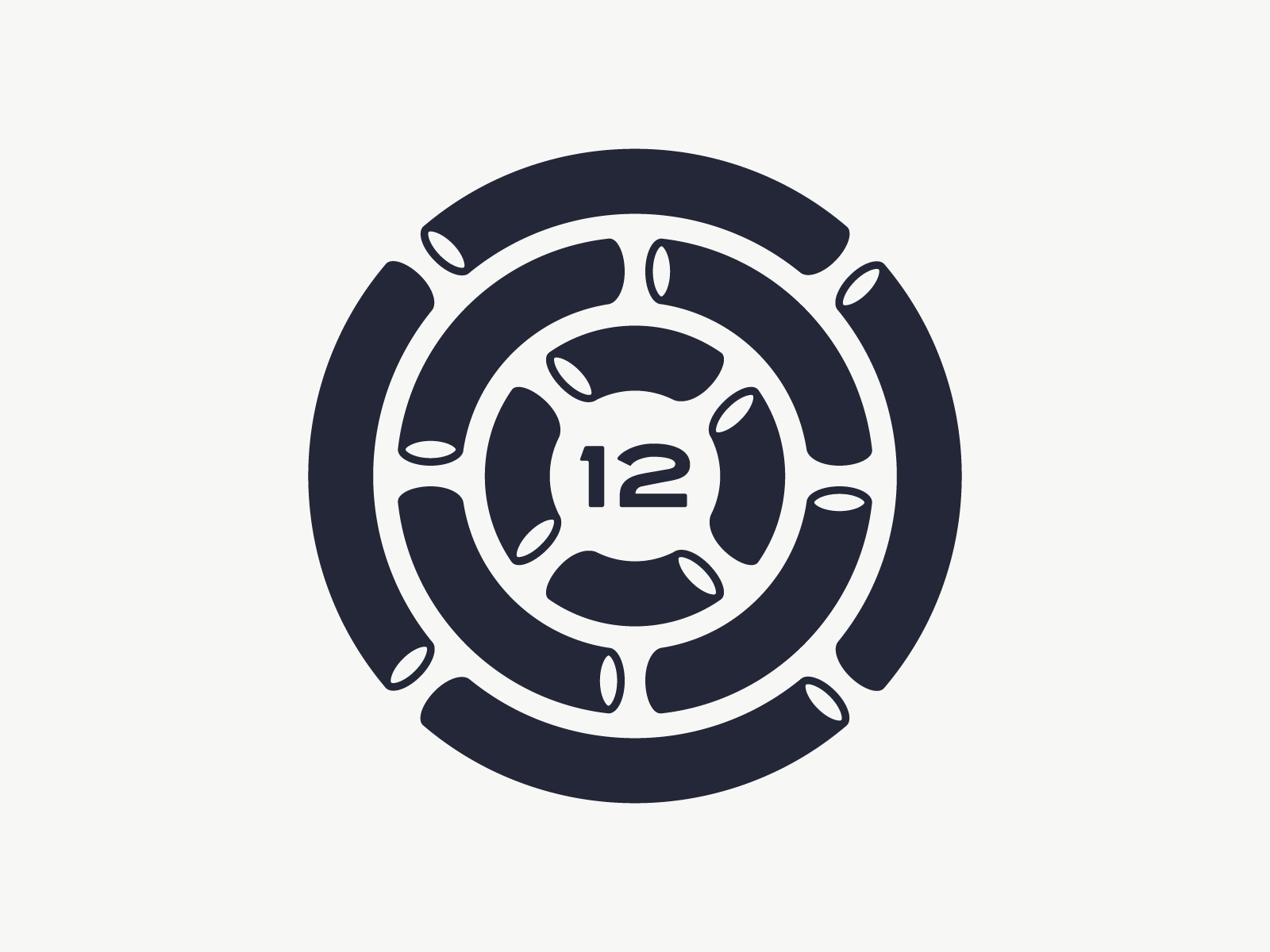 12 Tubes Animated Logomark 12 animated animation design logo logo design logomark looping recurring subscription tubes
