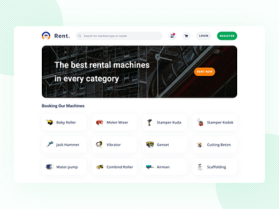 Homepage of Rental Machines Website Exploration