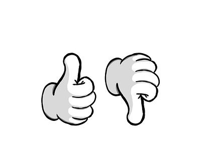 thumbs up or down cartoon dislike glove hand like minimal thumbs up