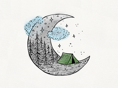 Moon and camping