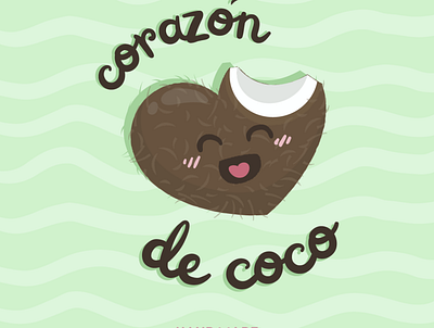Corazon de coco brand brand design branding design graphic design icon illustrator logo typography vector
