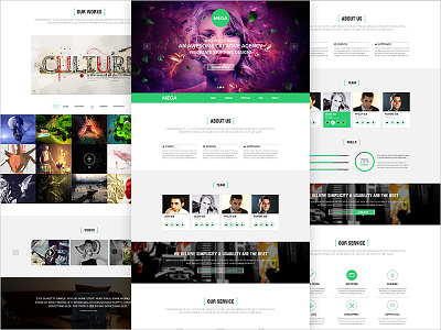 MEGA - Single Page Premium Template agency creative interface minimal one page photoshop portfolio psd template single page ui ux