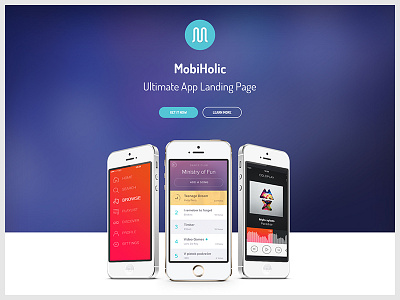 MobiHolic - Ultimate App Landing Page Template agency creative interface minimal one page photoshop portfolio psd template single page themeforest ui ux