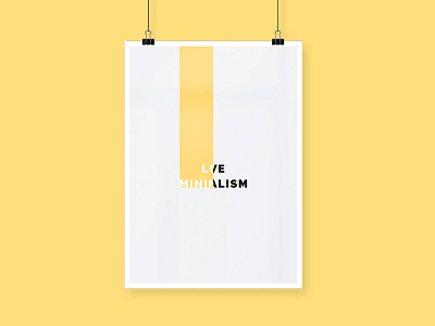 I Love Minimalism black canvas design graphic design minimal minimalism mockup white yellow