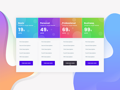 Pricing Table Concept 003