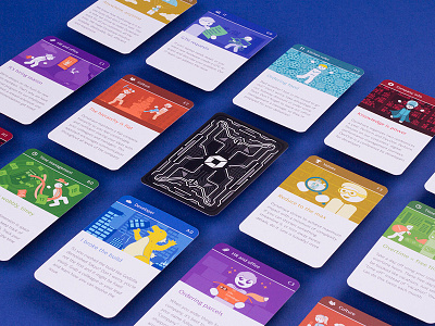 Onboarding Game Cards brand branding card game company dynatrace game game card illustration onboarding play print tech