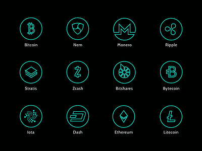 Cryptocurrency Icon Set coin cryptocurrency icon